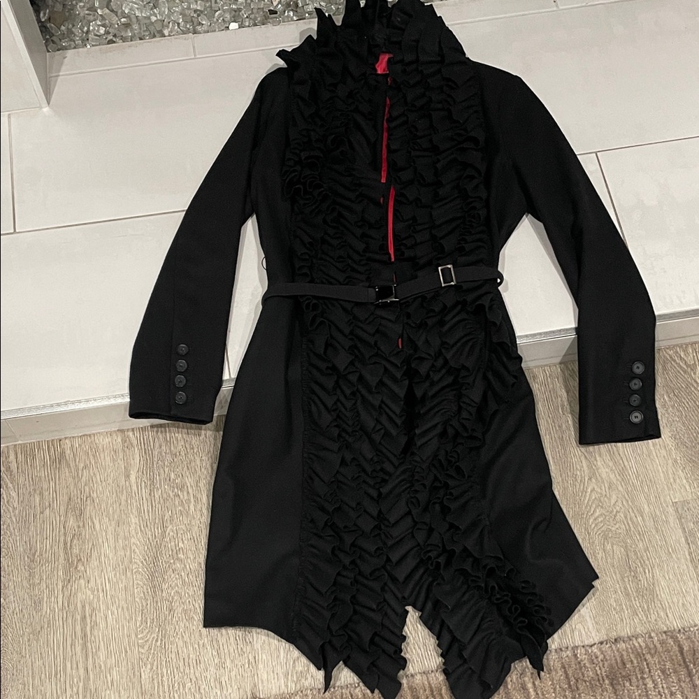 Saks fifth avenue .. Sinclaire10 wool jacket with avant garde ruffle collar